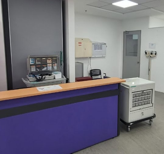 Medical Support Centre registration counter