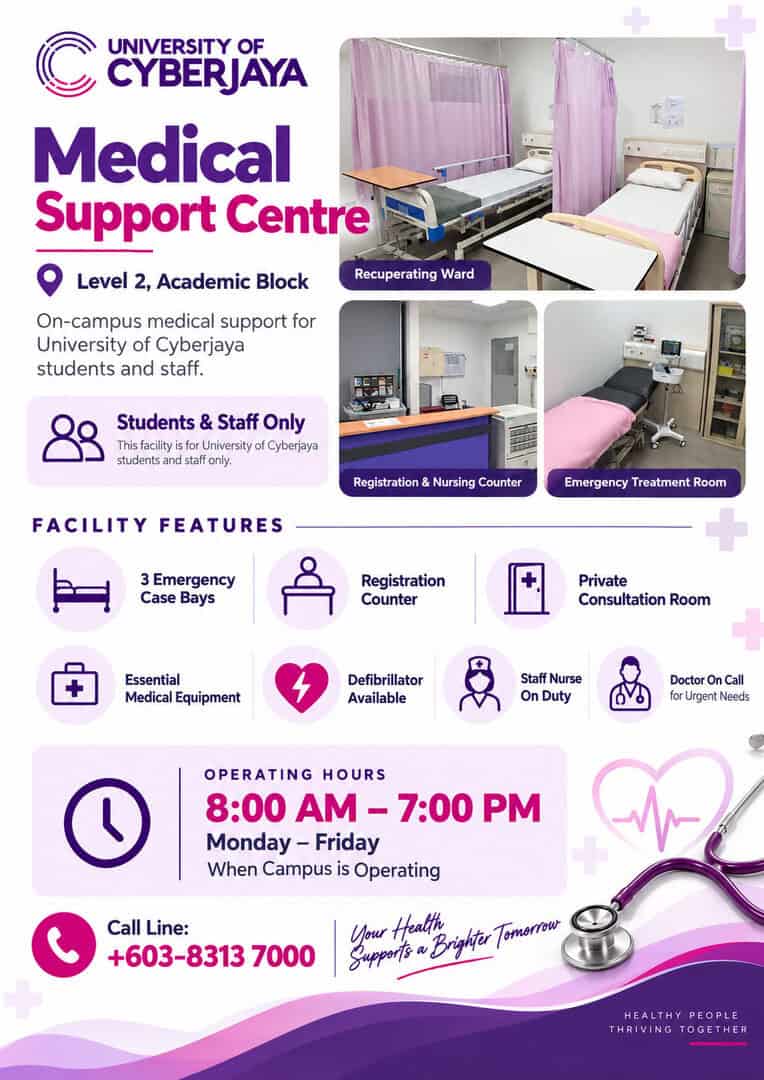 Medical Support Centre information poster