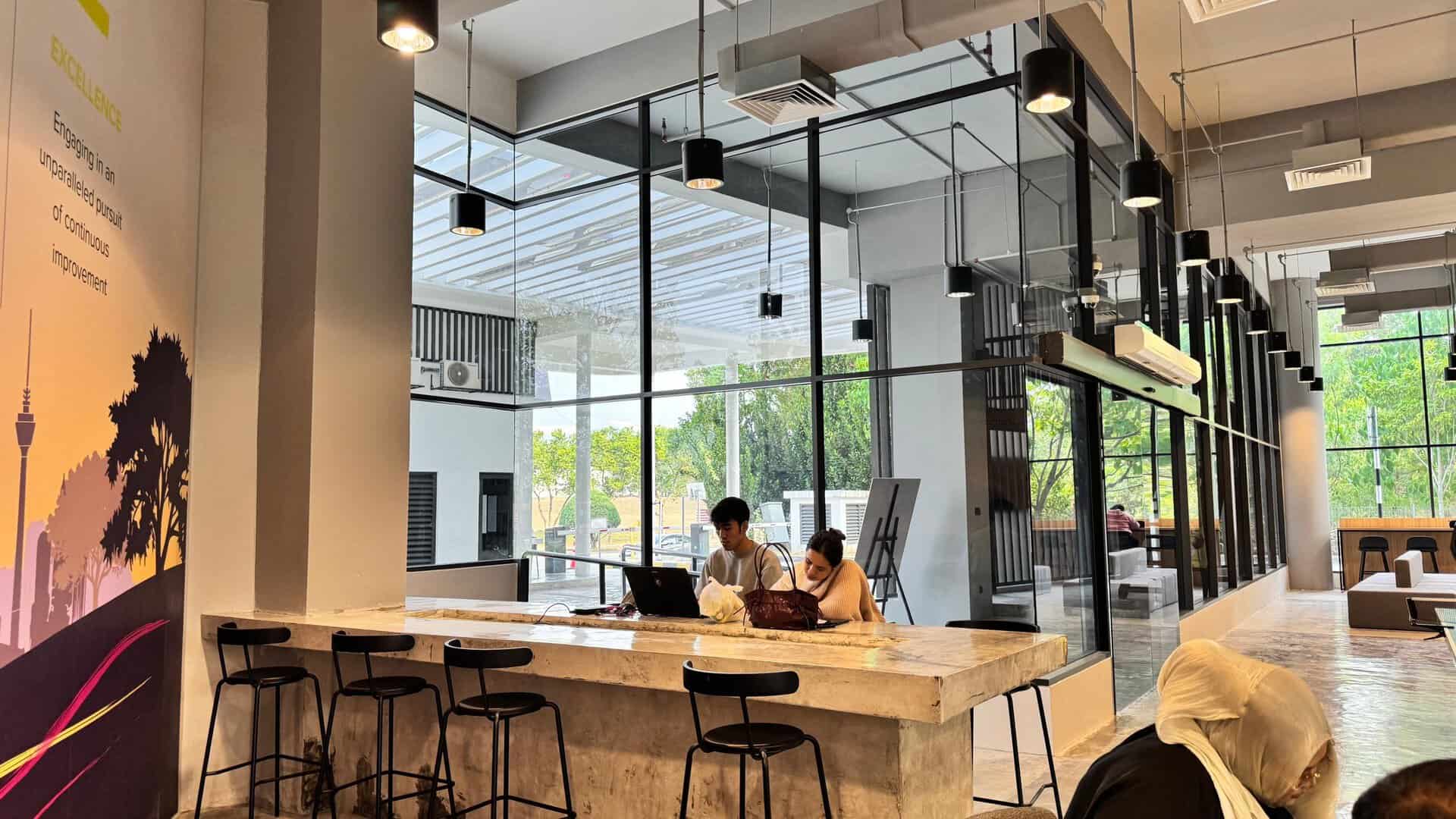 Tables and seating at The Gateway